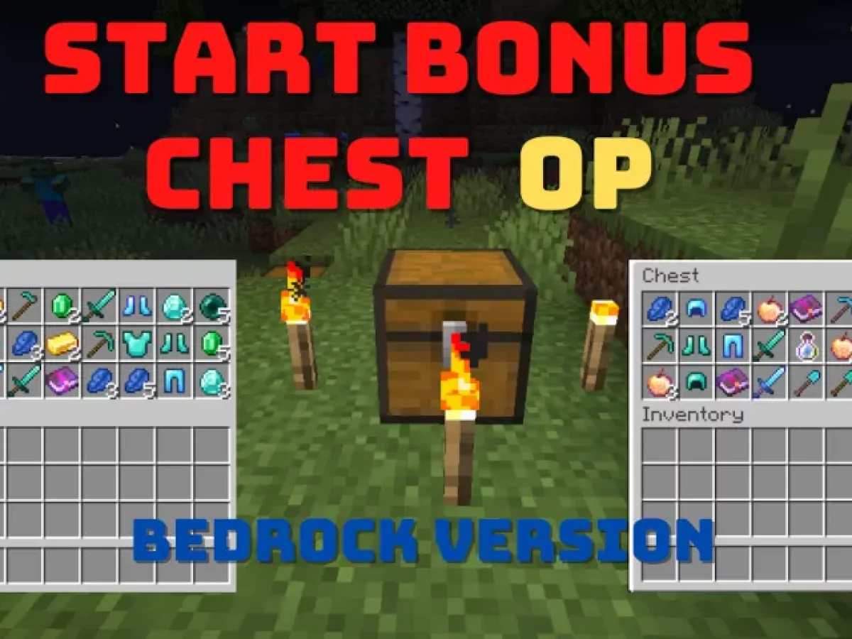 Start Chest Op Loot Addon Minecraft Bedrock Redstone Games